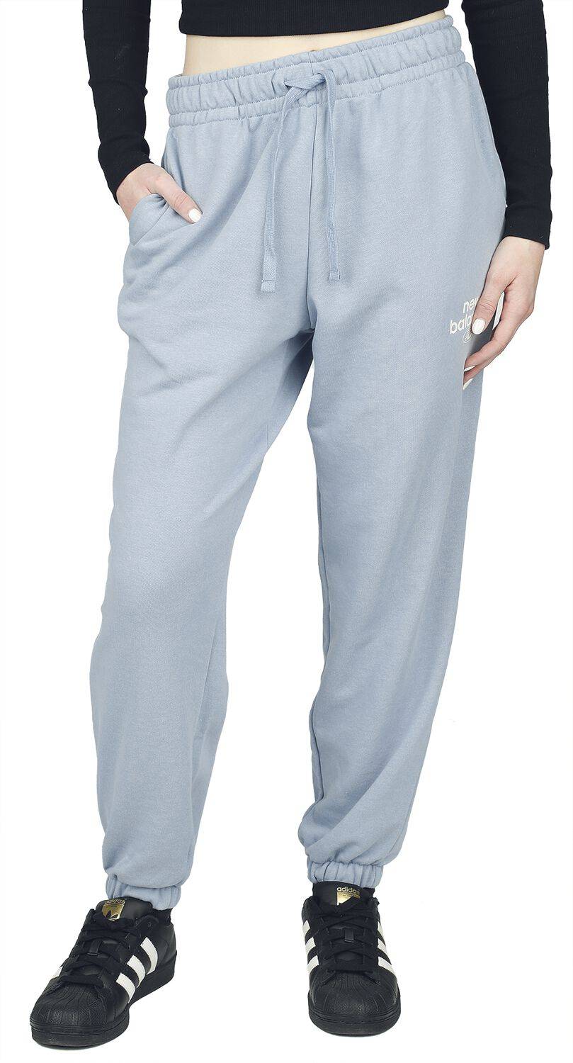 EMP "NB Essentials Graphic Fleece Pant" Trainingshose blau von New Balance Clearance-Verkauf