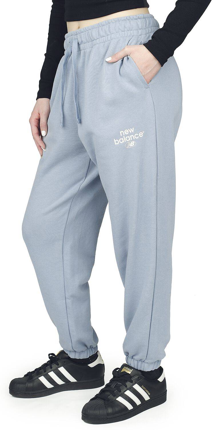 EMP "NB Essentials Graphic Fleece Pant" Trainingshose blau von New Balance Clearance-Verkauf