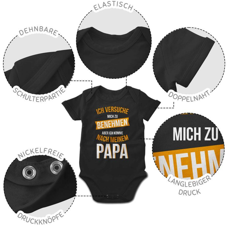 Shirtracer Ich versuche mich zu benehmen Papa orange: T-Shirt Rucksack Shirtracer Zeitbegrenzte Promotion