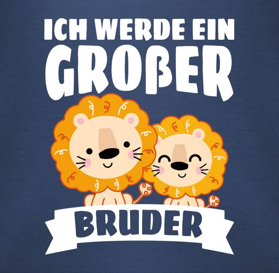 Shirtracer Ich werde ein großer Bruder mit Löwen - weiß: Tshirt Turnbeutel Shirtracer Nur für heute