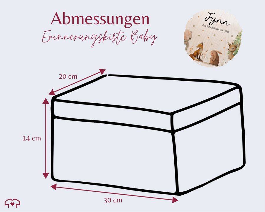 Shirtracer Baby Geschenk Erinnerungsbox Waldtiere Holzkiste zur Geburt Personalisiert mit Shirtracer Nur noch ein Tag übrig