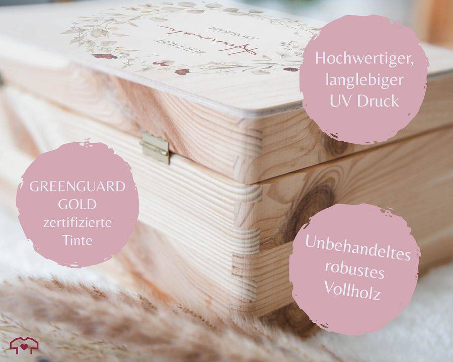 Shirtracer Taufe Erinnerungsbox aus Holz für Kinder und Babys Erinnerungen Taufe Perfek Shirtracer Rabatte dieses Monats
