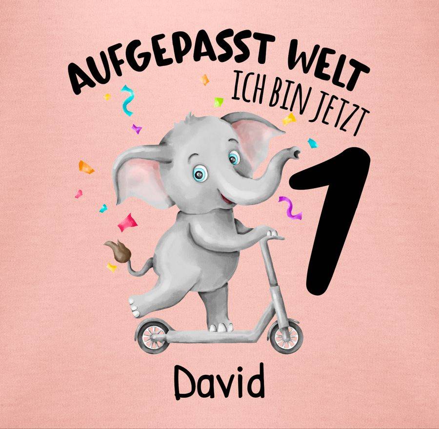 Shirtracer Ich bin jetzt 1 - Aufgepasst Welt: Tshirt Gym Bag Shirtracer Auslauf
