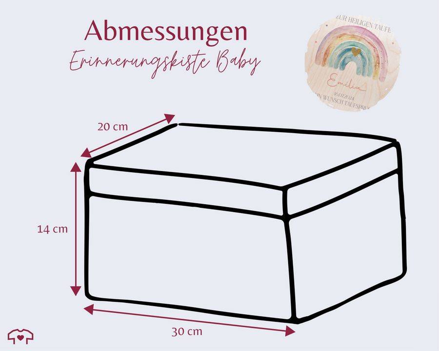 Shirtracer Erinnerungskiste zur Taufe mit Regenbogen - Personalisierte Babybox für Jungen und Mädchen - Taufgeschenk Shirtracer Weihnachtsangebot