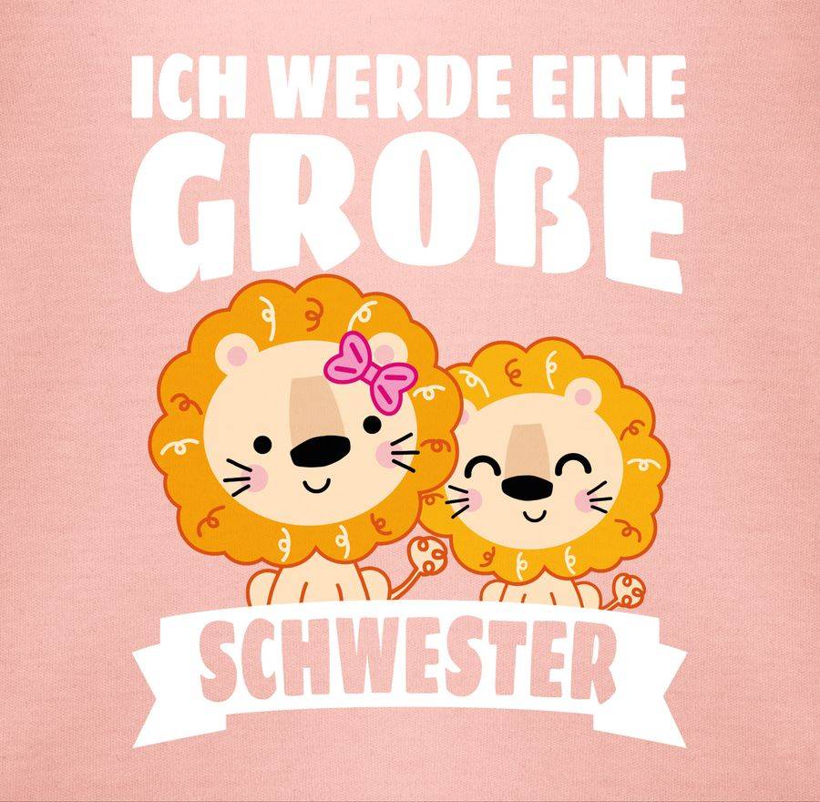 Shirtracer Ich werde eine große Schwester mit Löwen - weiß: T-Shirt Rucksack Shirtracer Neuheiten