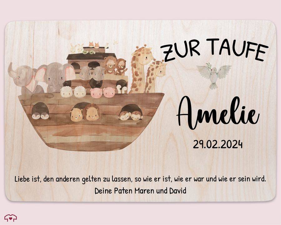Shirtracer Zur Taufe mit Spruch Arche Noah Erinnerungskiste Taufe Shirtracer Saisonale Angebote