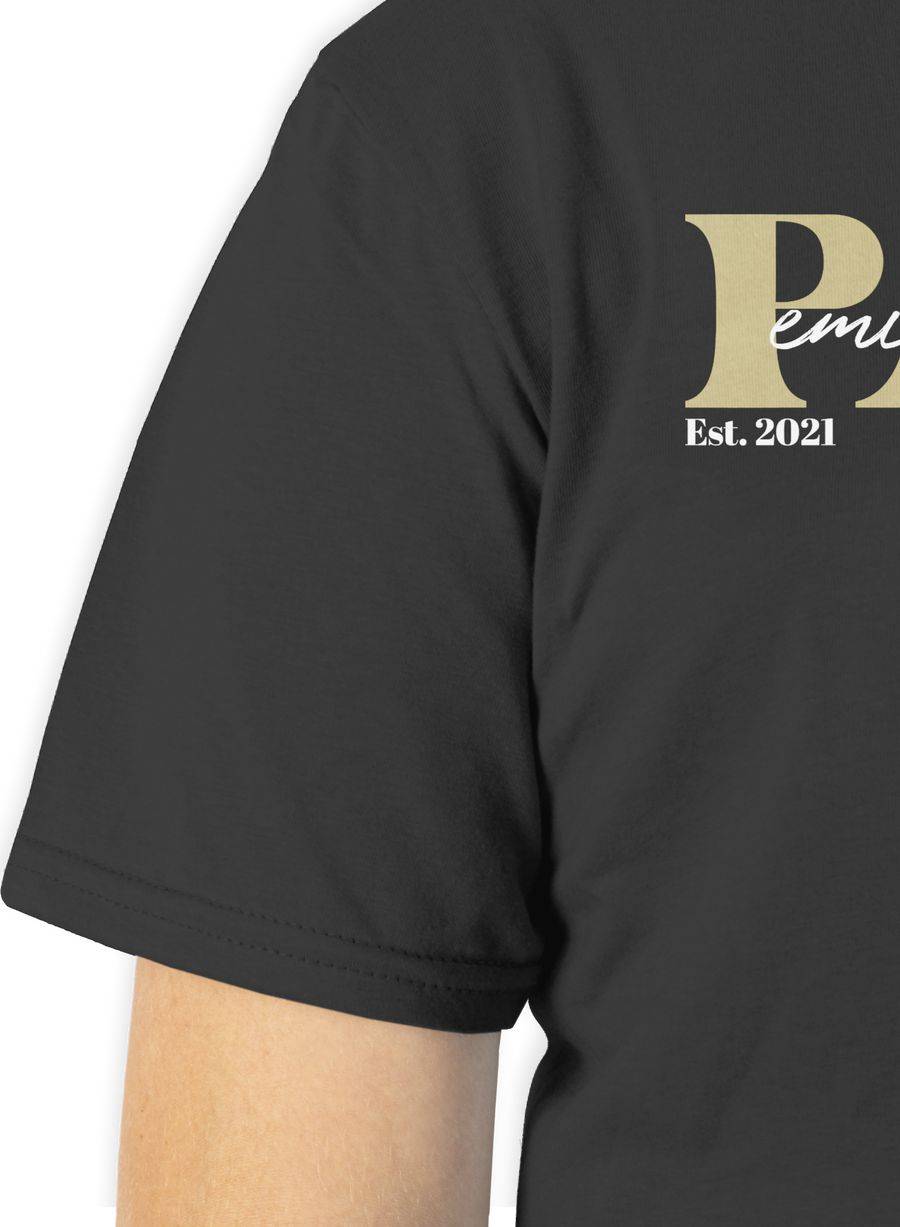 Shirtracer PAPA Geschenk mit Namen Kinder Datum Geburtsjahr Weihnachten Geburtstag: T-Shirt Shirtracer Neueste Stile