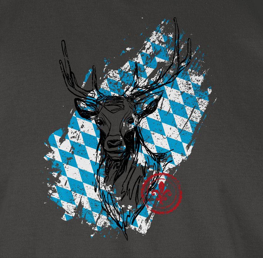 Shirtracer Hirsch mit bayrischem Muster Shirts & Mehr Shirtracer Bis zu 60% Rabatt