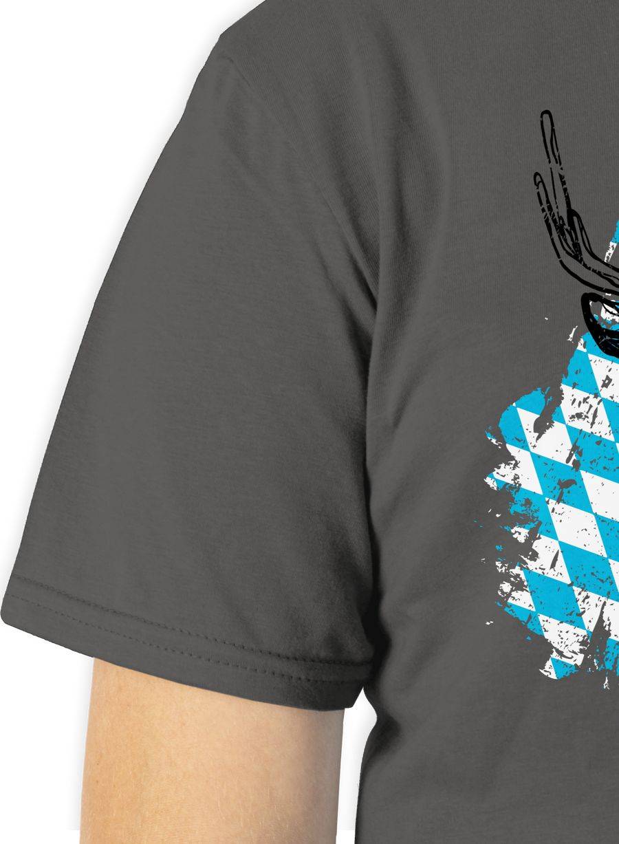 Shirtracer Hirsch mit bayrischem Muster Shirts & Mehr Shirtracer Bis zu 60% Rabatt