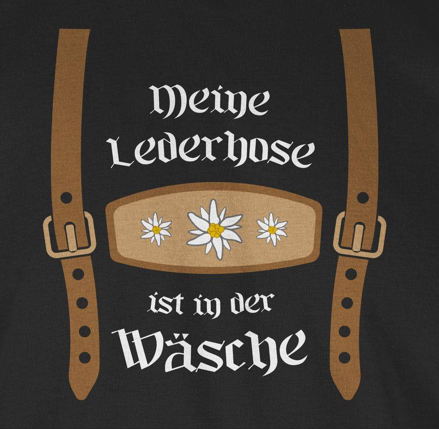 Shirtracer Meine Lederhose ist in der Wäsche Edelweiß: Tshirt Rucksack Shirtracer Schlussverkauf