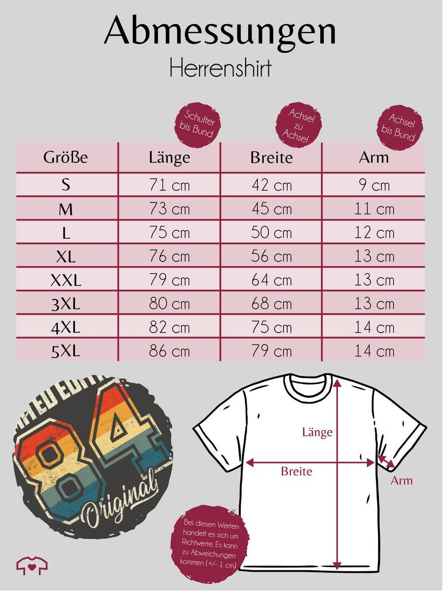 Shirtracer Limited Edition 1984 Original Vierzigster: T-Shirt Turnbeutel Shirtracer Flash Sale