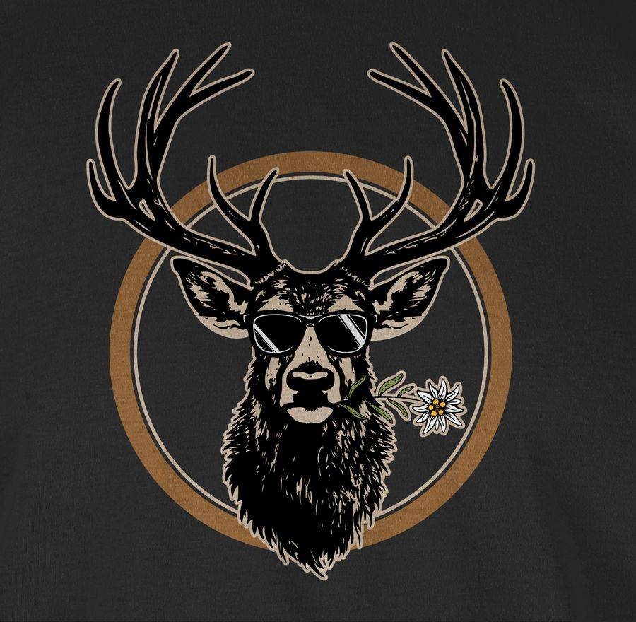 Shirtracer Cooler Hirsch Hirschgeweih Jäger Shirts & Mehr Shirtracer Super Sparpreis