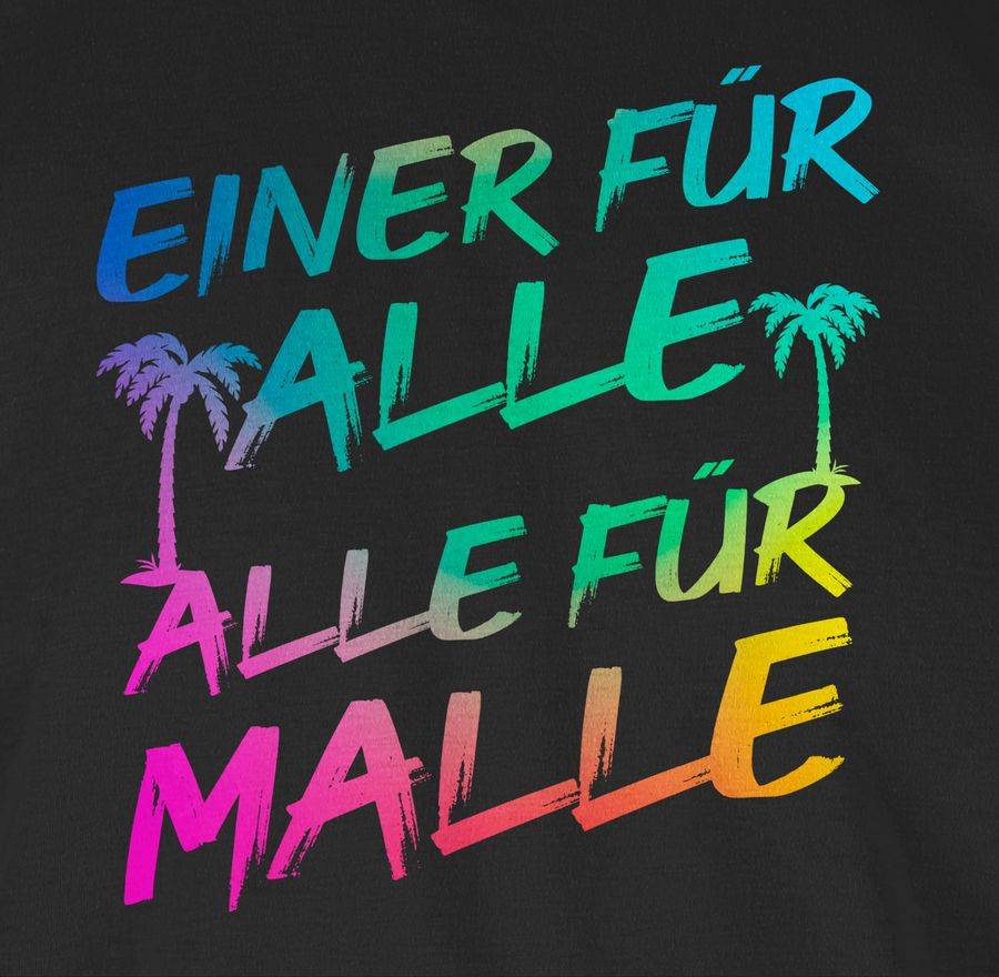 Shirtracer Malle für Alle - Einer für alle Alle für Malle: Tshirt Turnbeutel Shirtracer Kostenlose Rückgabe