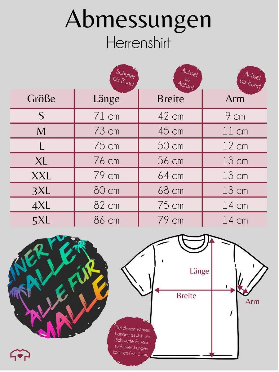 Shirtracer Malle für Alle - Einer für alle Alle für Malle: Tshirt Turnbeutel Shirtracer Kostenlose Rückgabe