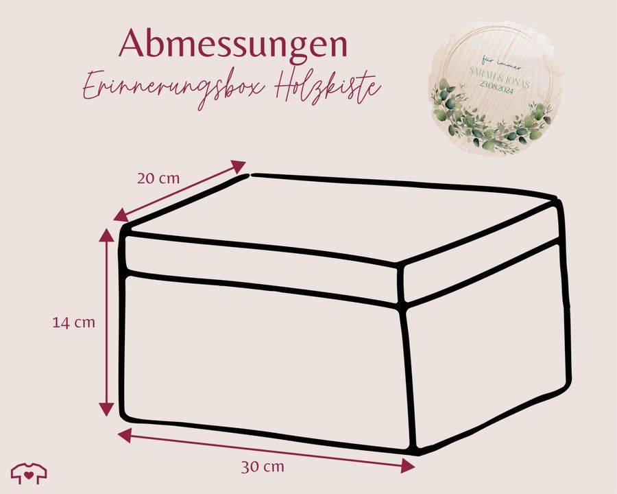 Shirtracer Für immer Eukalyptus mit Name und Datum Erinnerungsbox Hochzeit Aufbewahrungsb Shirtracer Zeitbegrenzte Promotion