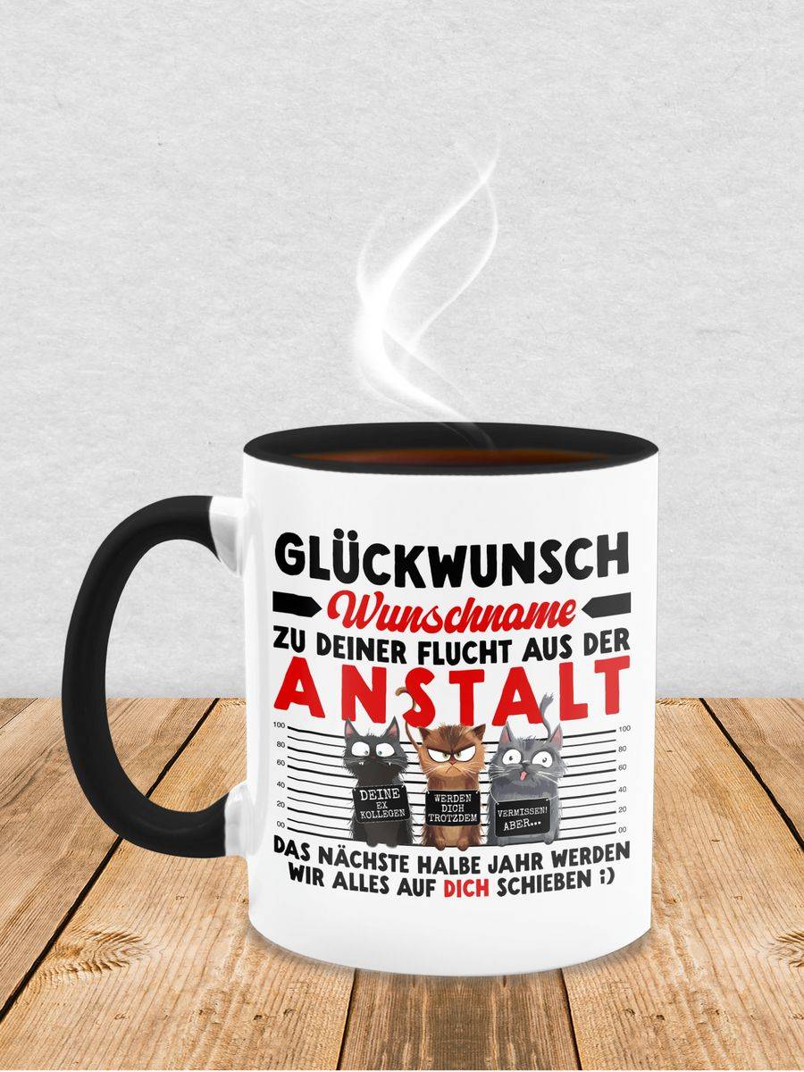 Shirtracer Glückwunsch zu deiner Flucht aus der Anstalt Abschiedsgeschenk Kollegen Abschiedsgeschenke für Kollegen Geschenk zur Verabschiedung Kollegen Shirtracer Sonderangebot