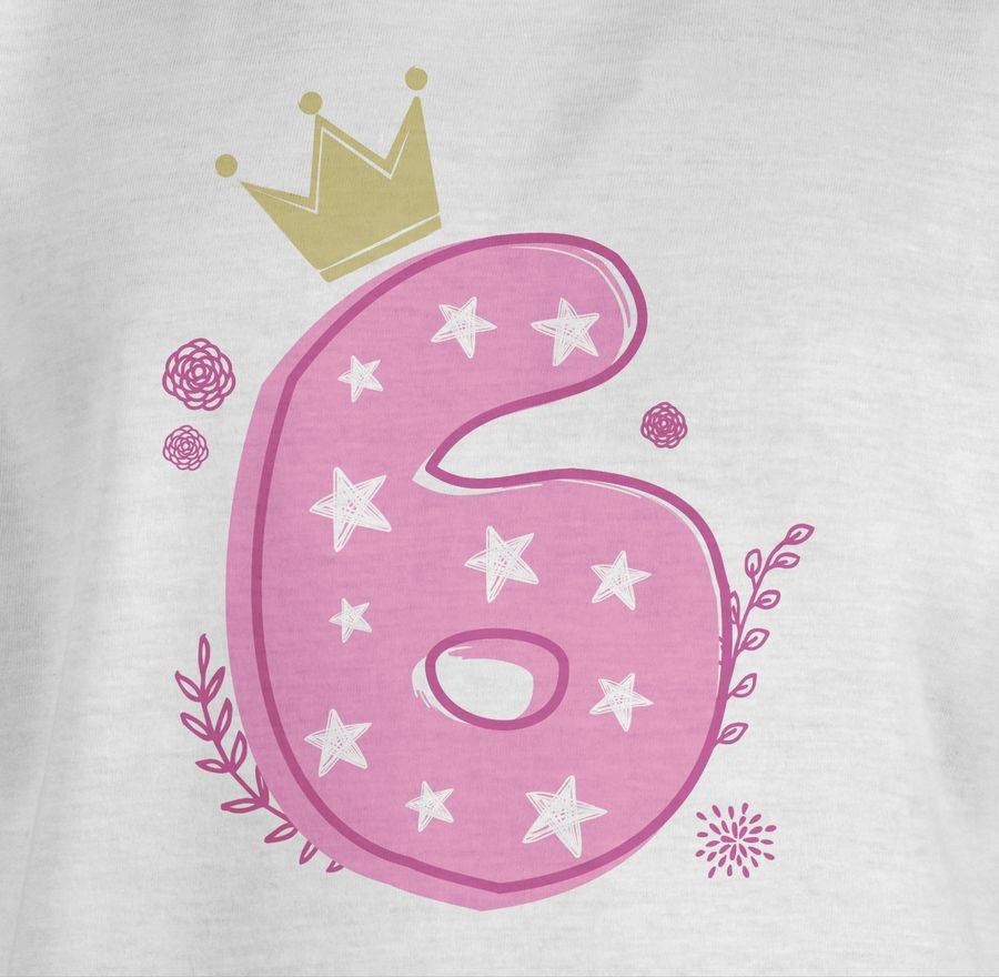 Shirtracer Sechster Mädchen Krone Sterne Shirts & Mehr Shirtracer Wochenangebot