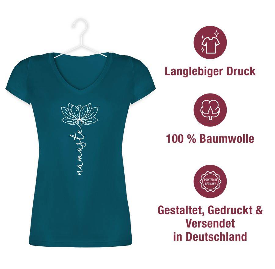Shirtracer Namaste Lotusblüte weiß: Tshirt Rucksack Shirtracer Black Friday Preise