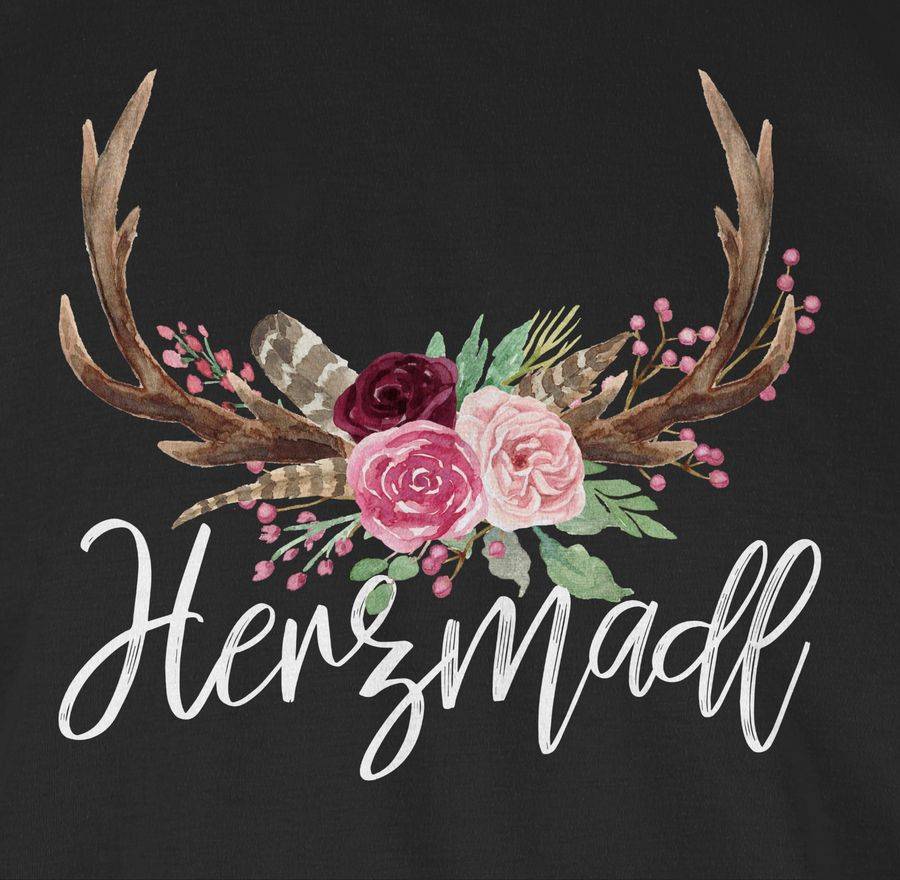 Shirtracer Herzmadl Geweih - weißer Schriftzug: Tshirt Gym Bag Shirtracer Im Verkauf