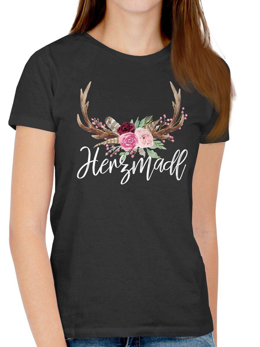Shirtracer Herzmadl Geweih - weißer Schriftzug: Tshirt Gym Bag Shirtracer Im Verkauf
