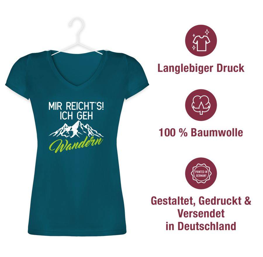 Shirtracer Mir reichts ich geh wandern weiß/grün: T-Shirt Rucksack Shirtracer Kostenloser Versand