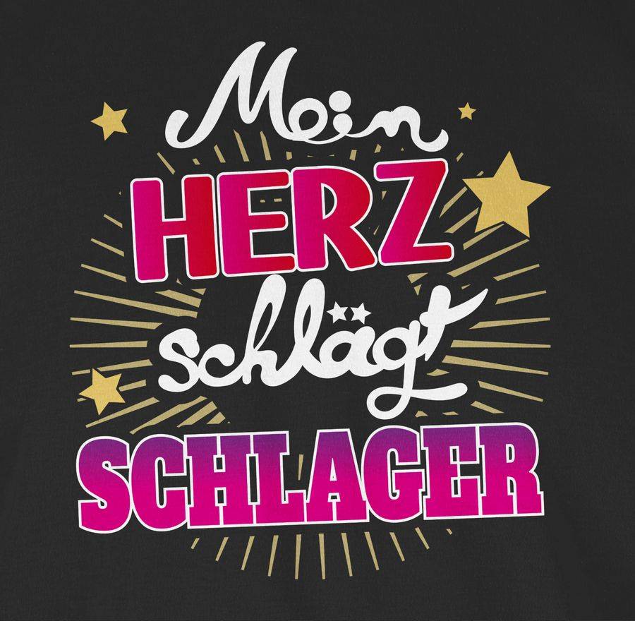 Shirtracer Mein Herz Schlager - weiß Shirts & Mehr Shirtracer Limitierter Zeitrabatt