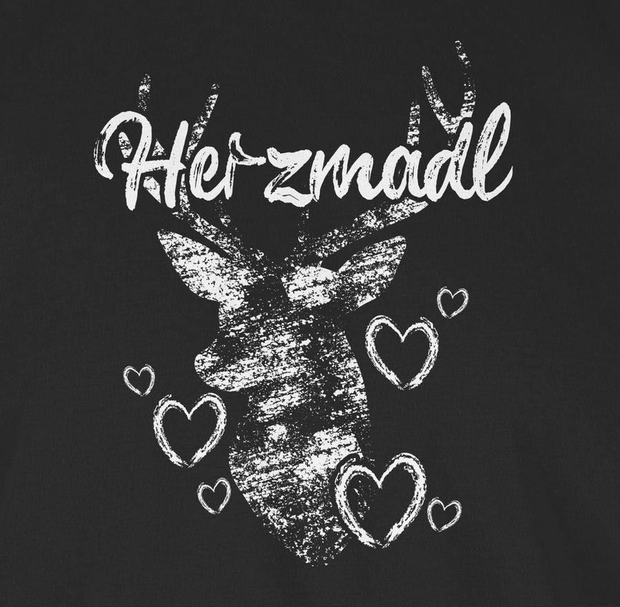 Shirtracer Herzmadl mit Hirsch und Herzen - weiß Shirts & Mehr Shirtracer Begrenztes Angebot