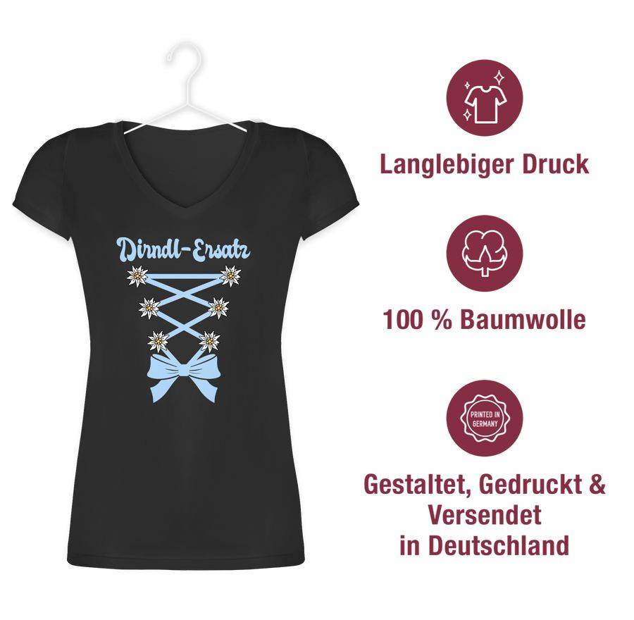 Shirtracer Dirndl-Ersatz Korsage - hellblau: Tshirt Gym Bag Shirtracer Vatertagsangebot