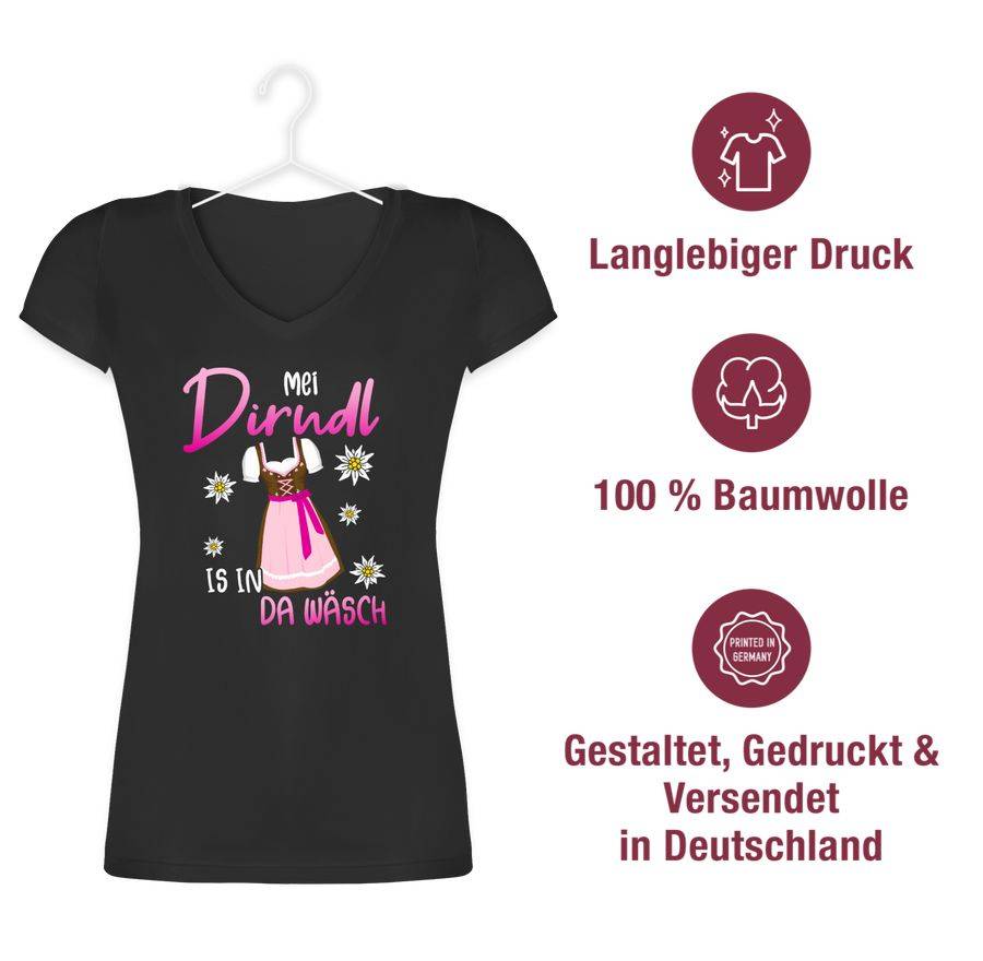 Shirtracer Mei Dirndl is in da Wäsch Edelweiss Weiss Shirts & Mehr Shirtracer Top Angebot