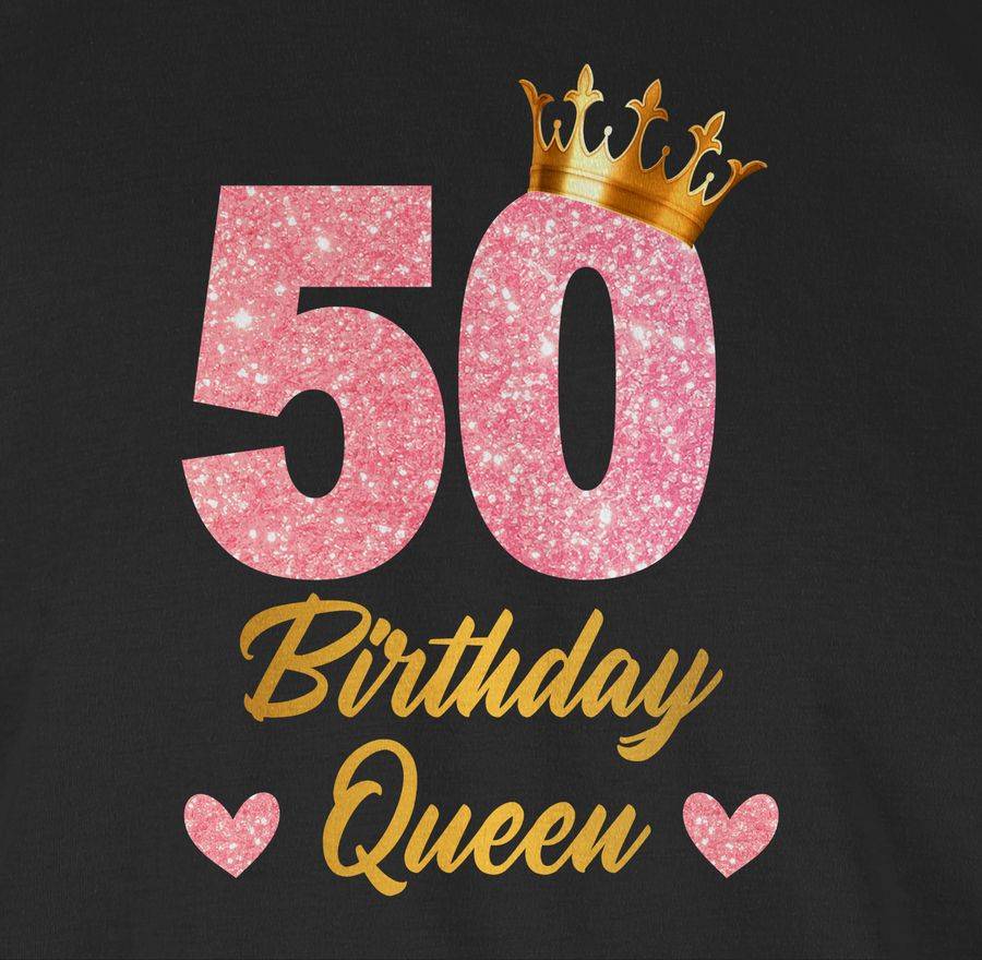 Shirtracer 50 Birthday Queen Geburtstags Königin Geburtstagsgeschenk 50 Shirts & Mehr Shirtracer Große Rabatte