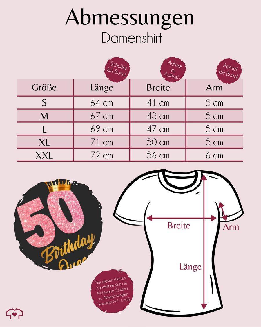 Shirtracer 50 Birthday Queen Geburtstags Königin Geburtstagsgeschenk 50 Shirts & Mehr Shirtracer Große Rabatte