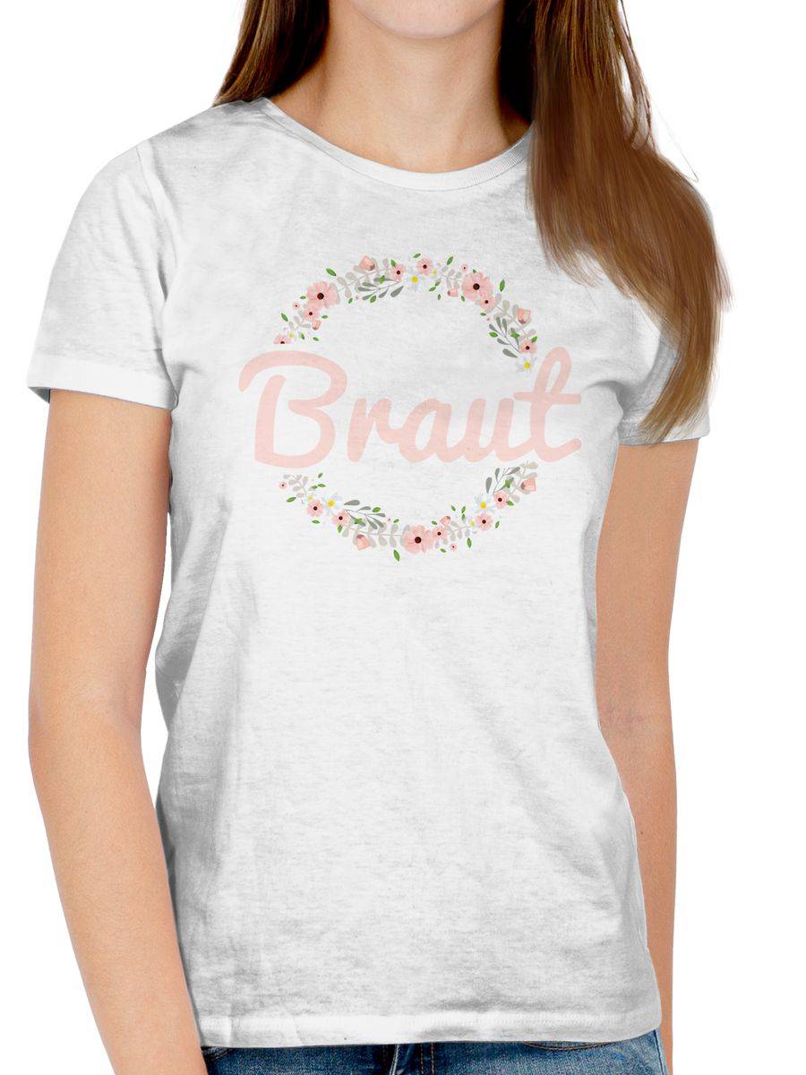 Shirtracer Braut Blumenkranz rosa Shirts & Mehr Shirtracer VIP-Rabatte
