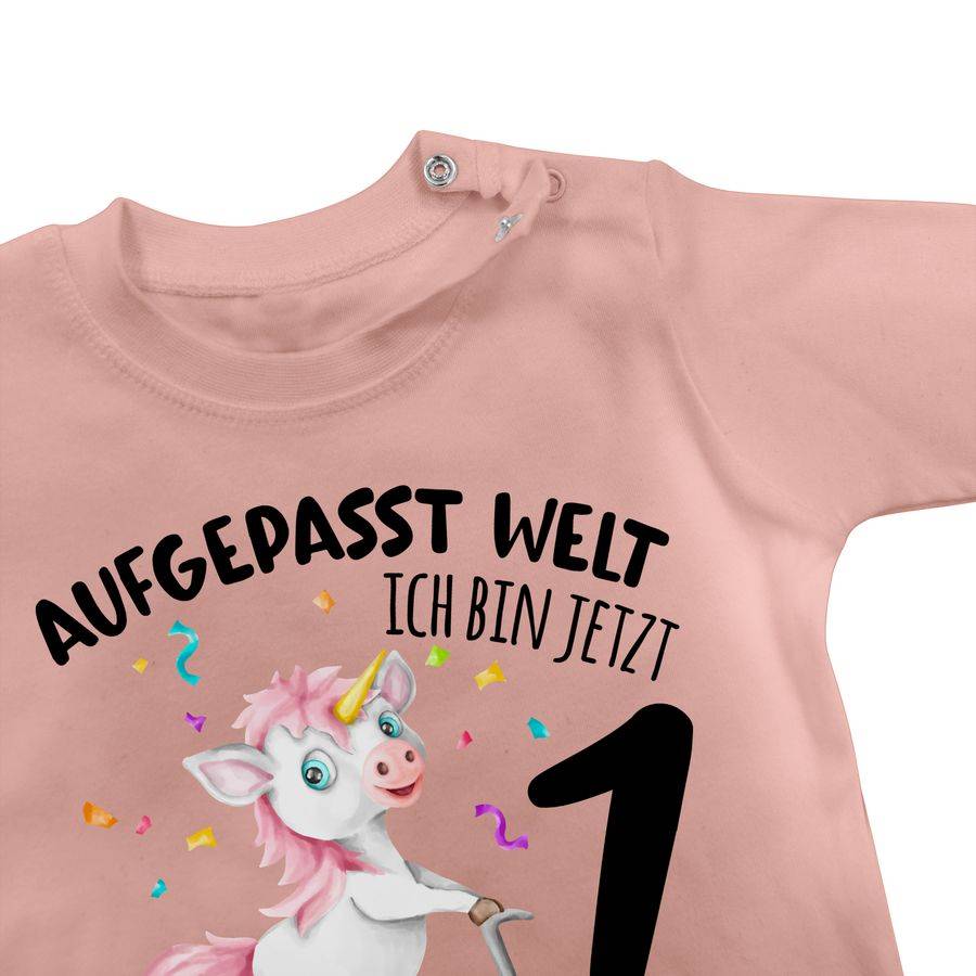 Shirtracer Aufgepasst Welt - Ich bin jetzt 1 - Geburtstagsoutfit Einhorn Ich bin 1 Geschenk Shirtracer Kostenlose Rückgabe