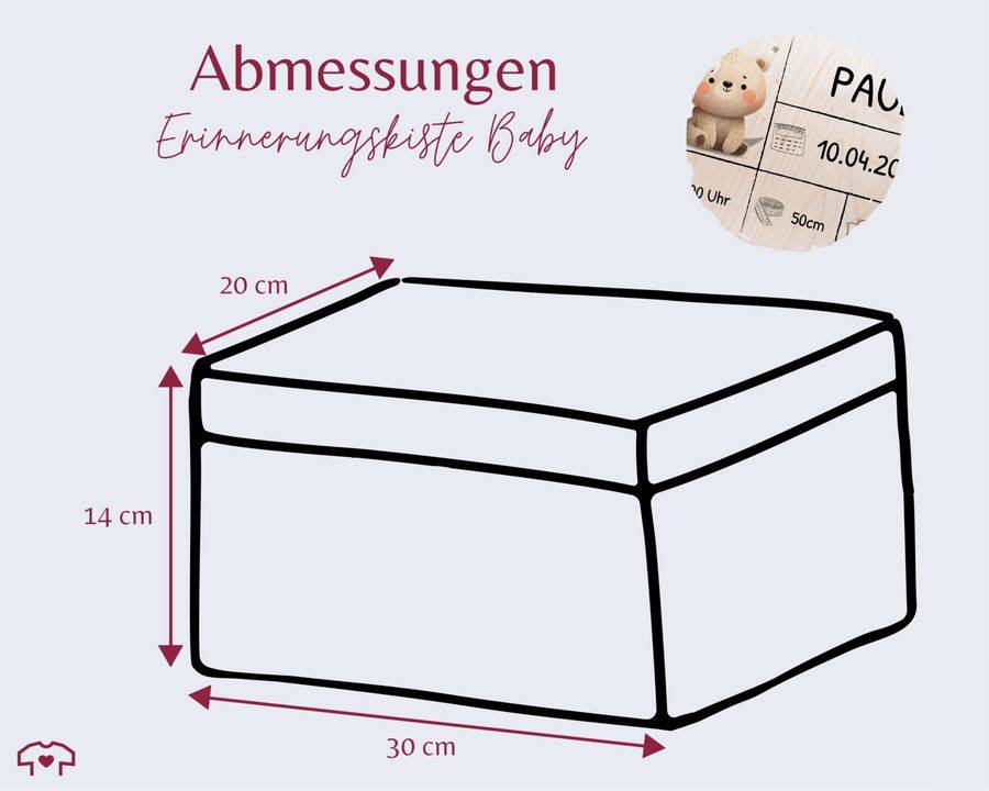 Shirtracer Holzkiste zur Geburt Baby Personalisierte mit Bär Baby Erinnerungsbox Geschenk zur Geburt Shirtracer Begrenzte Freigabe