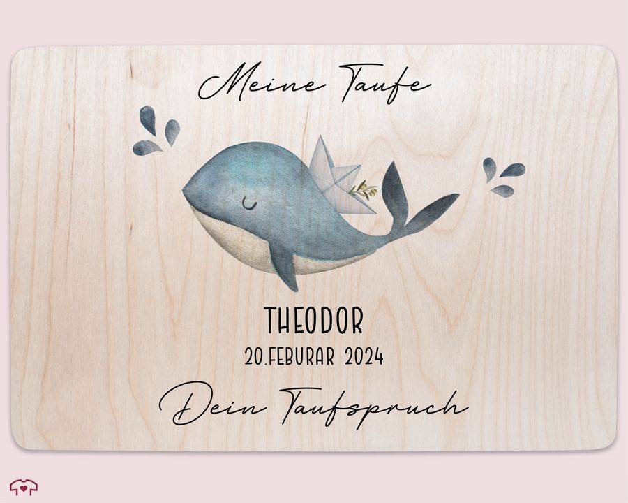 Shirtracer Meine Taufe Wunschtext mit Wal und Name Taufe Erinnerungsbox Taufgeschenk Erinnerungen an die Taufe Shirtracer Nur noch ein Tag übrig