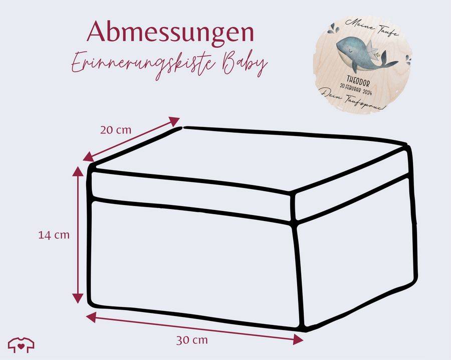 Shirtracer Meine Taufe Wunschtext mit Wal und Name Taufe Erinnerungsbox Taufgeschenk Erinnerungen an die Taufe Shirtracer Nur noch ein Tag übrig