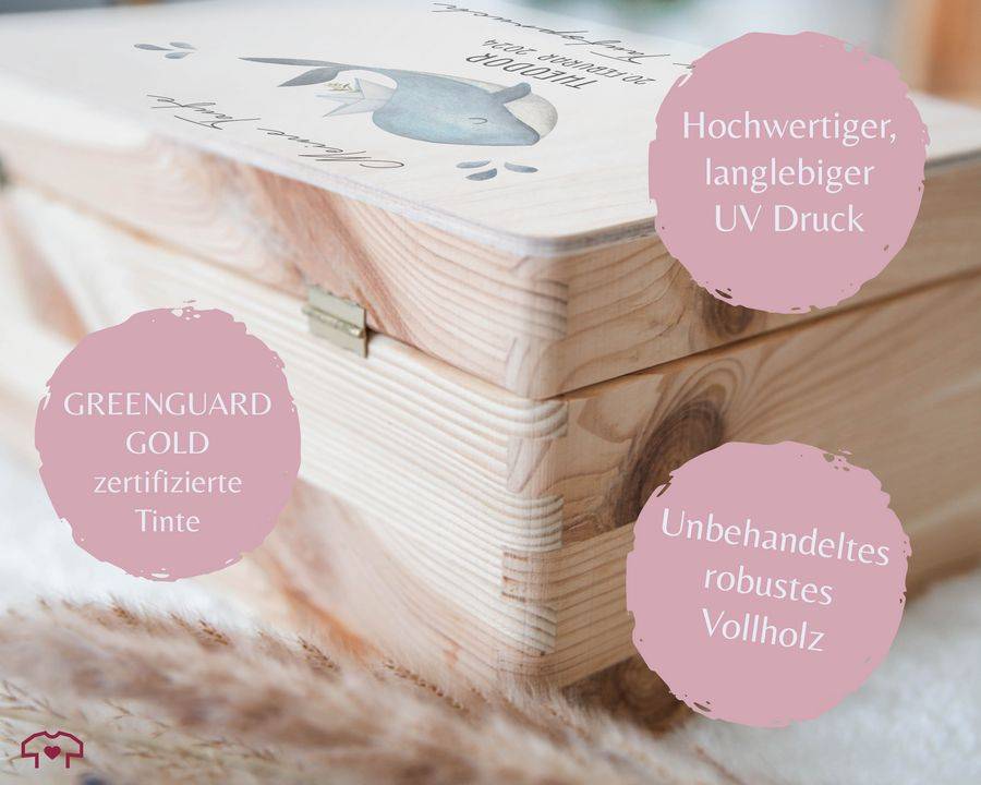 Shirtracer Meine Taufe Wunschtext mit Wal und Name Taufe Erinnerungsbox Taufgeschenk Erinnerungen an die Taufe Shirtracer Nur noch ein Tag übrig