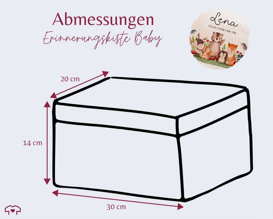 Shirtracer Baby Erinnerungsbox Waldtiere Holzkiste zur Geburt Personalisiert mit Name Dat Shirtracer zollfrei