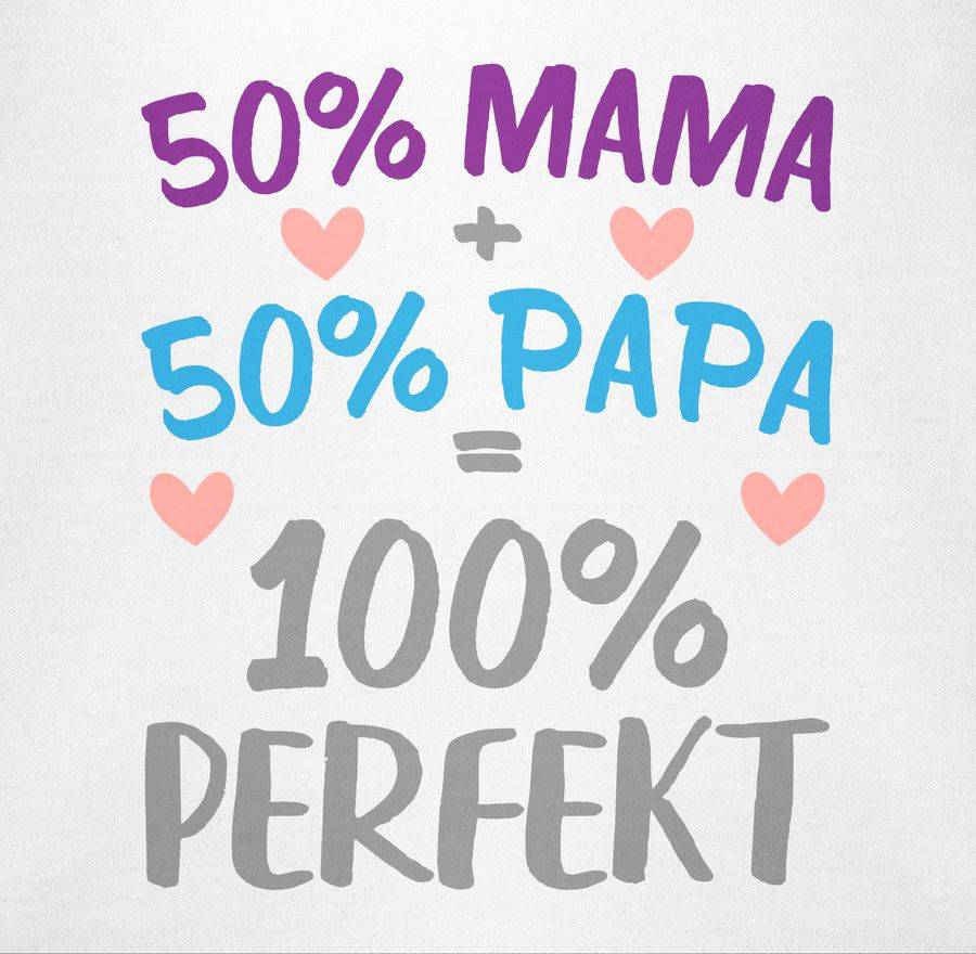 Shirtracer 50 % Mama 50 % Papa 100 % Perfekt Shirts & Mehr Shirtracer im Angebot