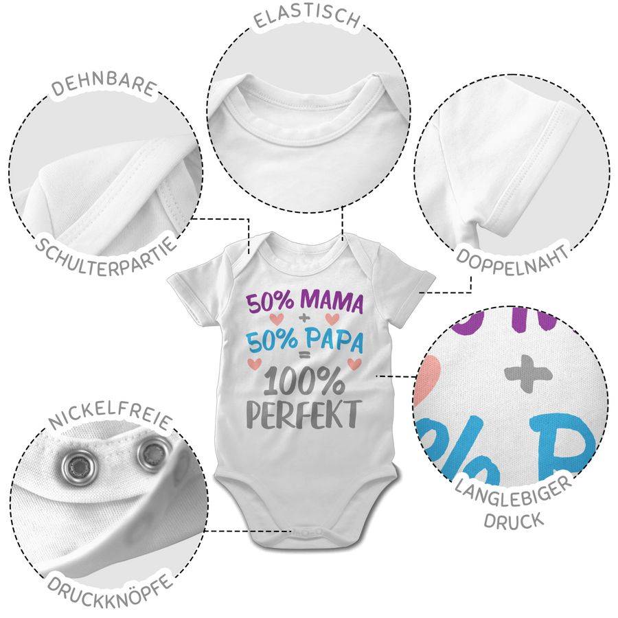 Shirtracer 50 % Mama 50 % Papa 100 % Perfekt Shirts & Mehr Shirtracer im Angebot