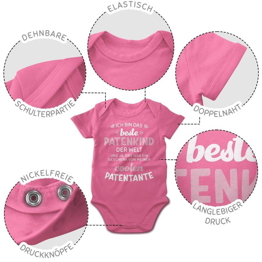 Shirtracer Ich bin das beste Patenkind der Welt weiß/rosa Shirts & Mehr Shirtracer Limitierter Zeitrabatt