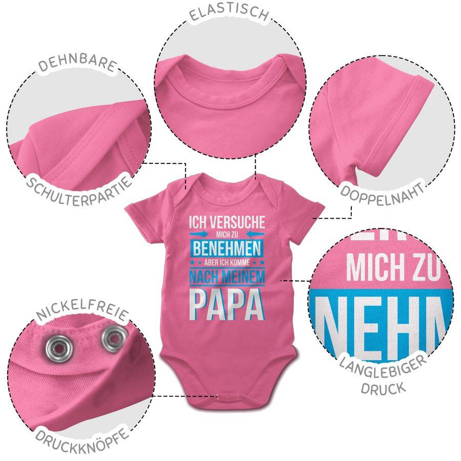 Shirtracer Ich versuche mich zu benehmen aber ich komme nach meinem Papa blau: Tshirt Rucks Shirtracer Online Shopping