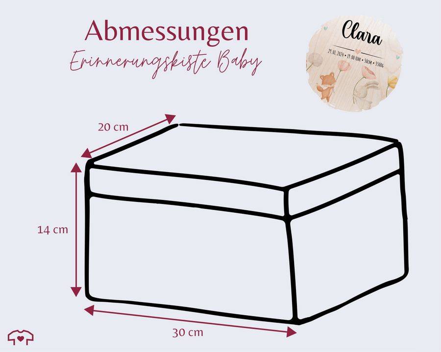 Shirtracer Erinnerungskiste Baby Personalisiert Erinnerungsbox Baby Erinnerungen Waldtiere Bär Fuchs Hase Eichhörnchen Shirtracer Exklusive Angebote