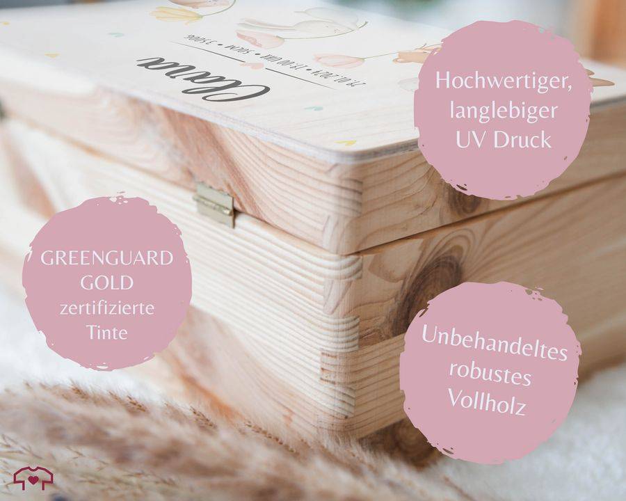 Shirtracer Erinnerungskiste Baby Personalisiert Erinnerungsbox Baby Erinnerungen Waldtiere Bär Fuchs Hase Eichhörnchen Shirtracer Exklusive Angebote