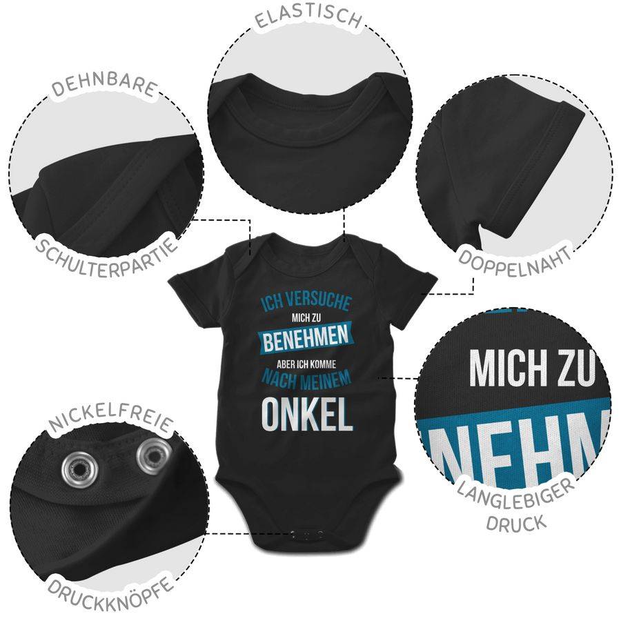 Shirtracer Ich versuche mich zu benehmen aber ich komme nach meinem Onkel: T-Shirt Turnbeut Shirtracer Große Rabatte
