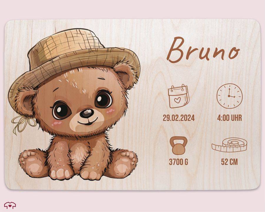 Shirtracer Erinnerungskiste Geburt mit Bär und Name Geschenk Geburt Personalisiert Personalisierte Babybox Shirtracer Sonderangebote