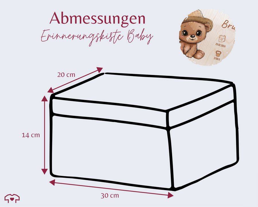 Shirtracer Erinnerungskiste Geburt mit Bär und Name Geschenk Geburt Personalisiert Personalisierte Babybox Shirtracer Sonderangebote