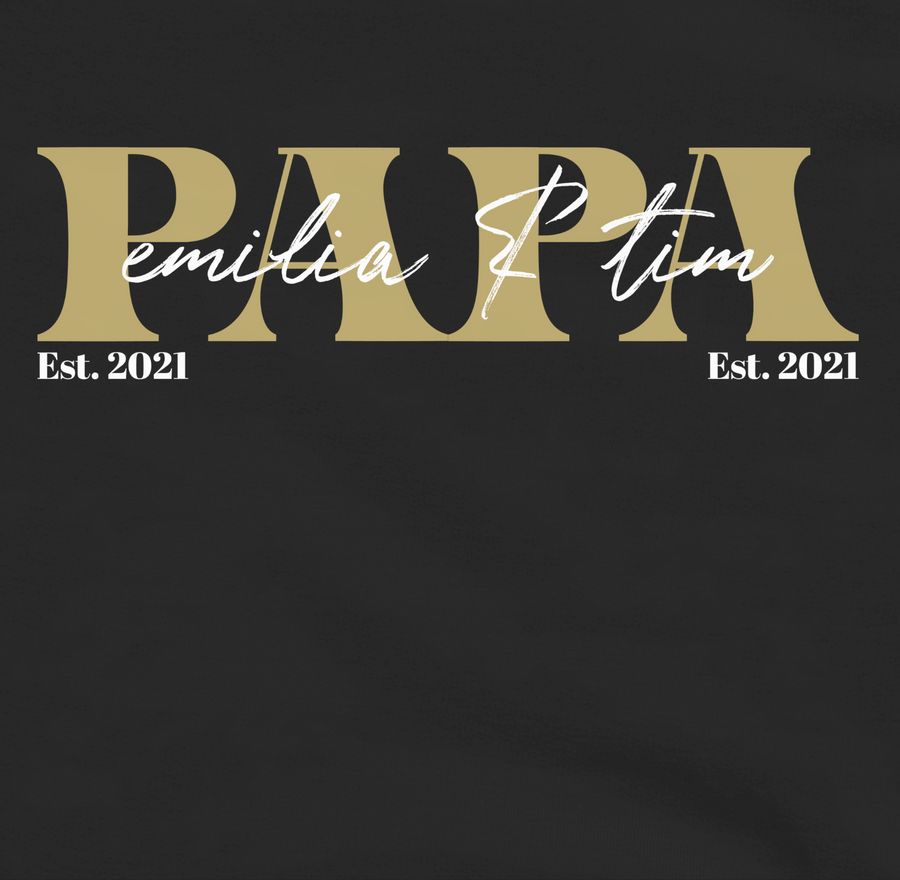 Shirtracer PAPA Geschenk mit Namen Kinder Datum Geburtsjahr Weihnachten Geburtstag: T-Shirt Shirtracer Nur für heute