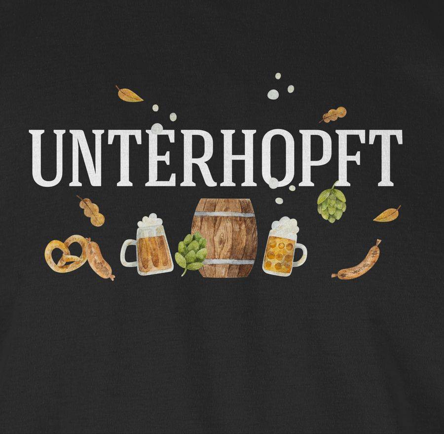 Shirtracer Unterhopft - Schriftzug und Volksfest Symbole: T-Shirt Turnbeutel Shirtracer Clearance-Verkauf