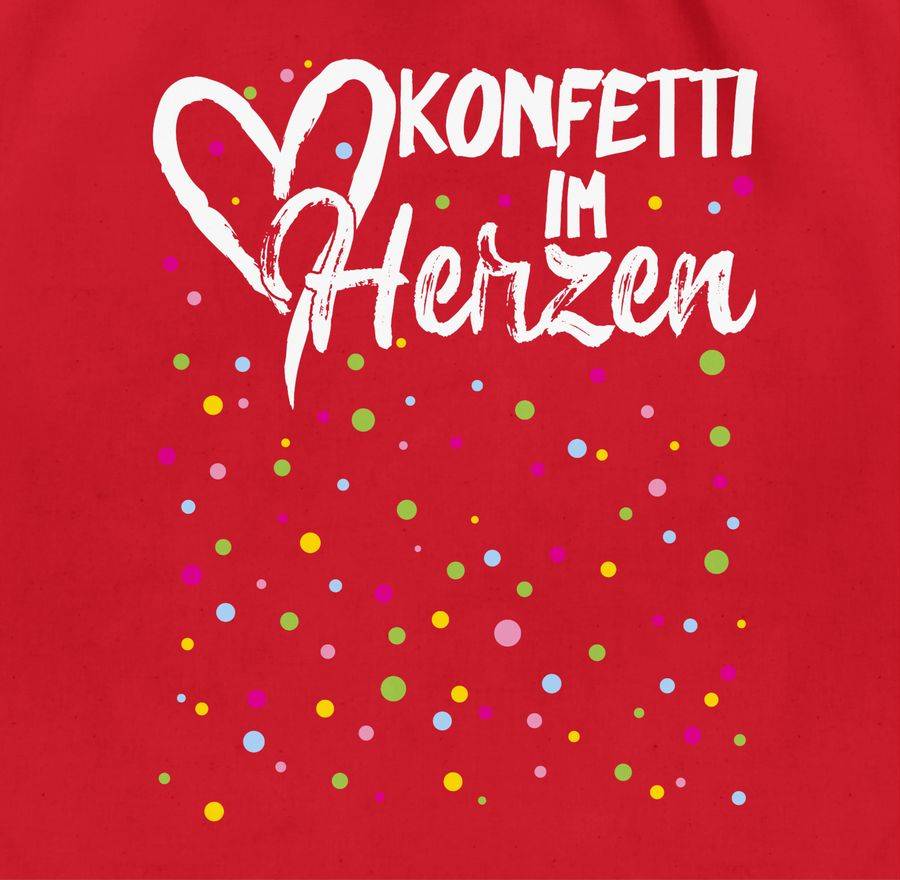 Shirtracer Konfetti im Herzen - weiß: T-Shirt Rucksack Shirtracer Speichern exportieren